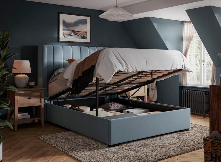 Charlie upholstered on sale ottoman bed frame