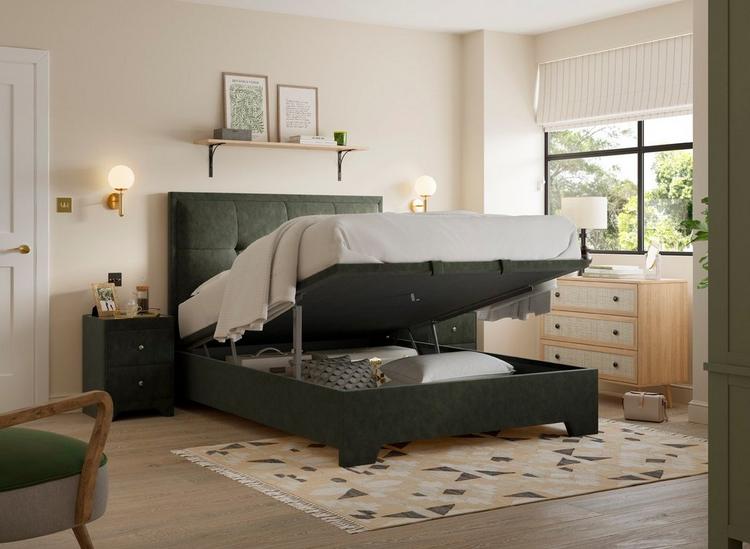 Hopkins fabric upholstered ottoman bed frame discount